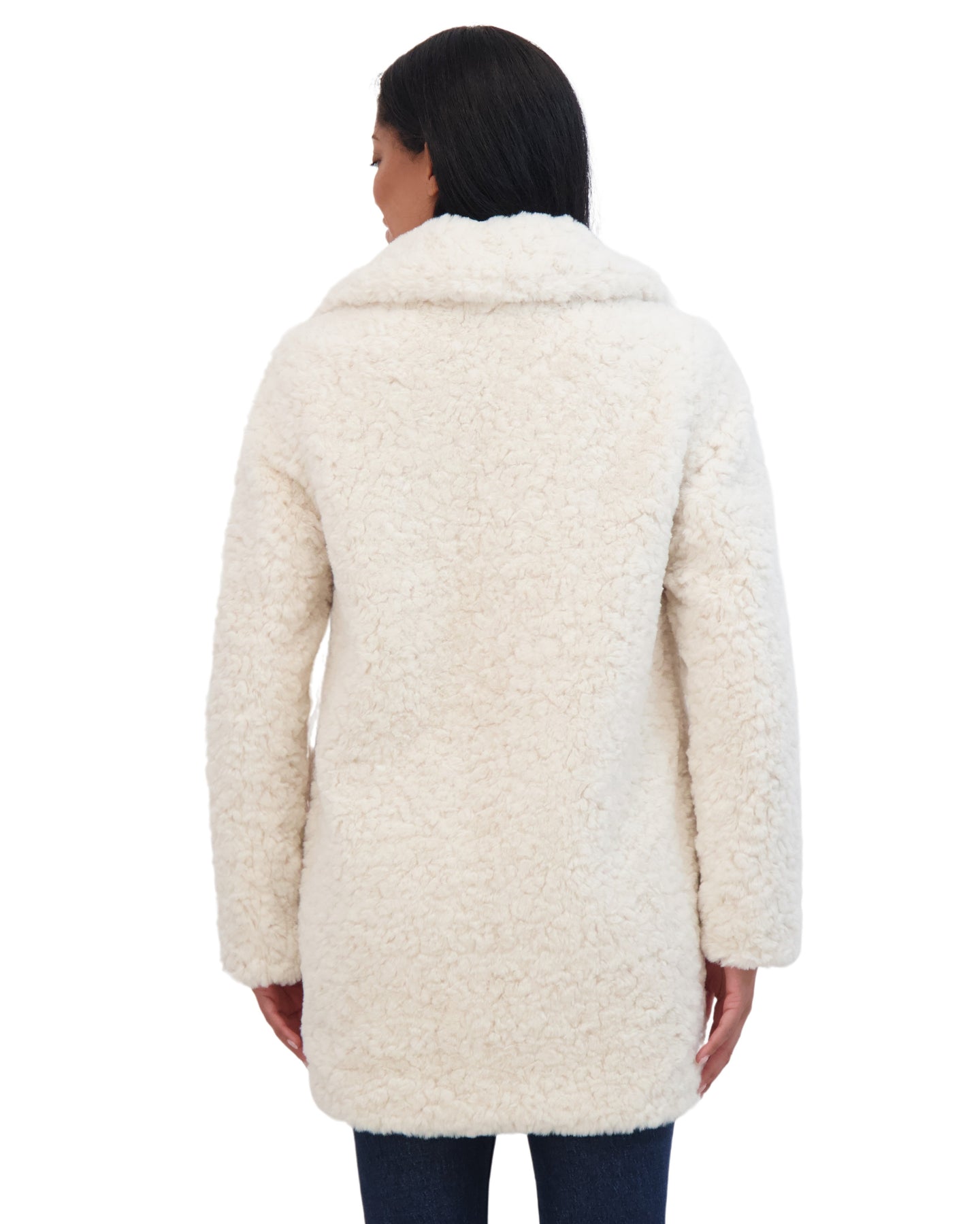 Sebby Coat Ruffles Sebby Collection Women's Crushed Faux Fur Button Front Coat