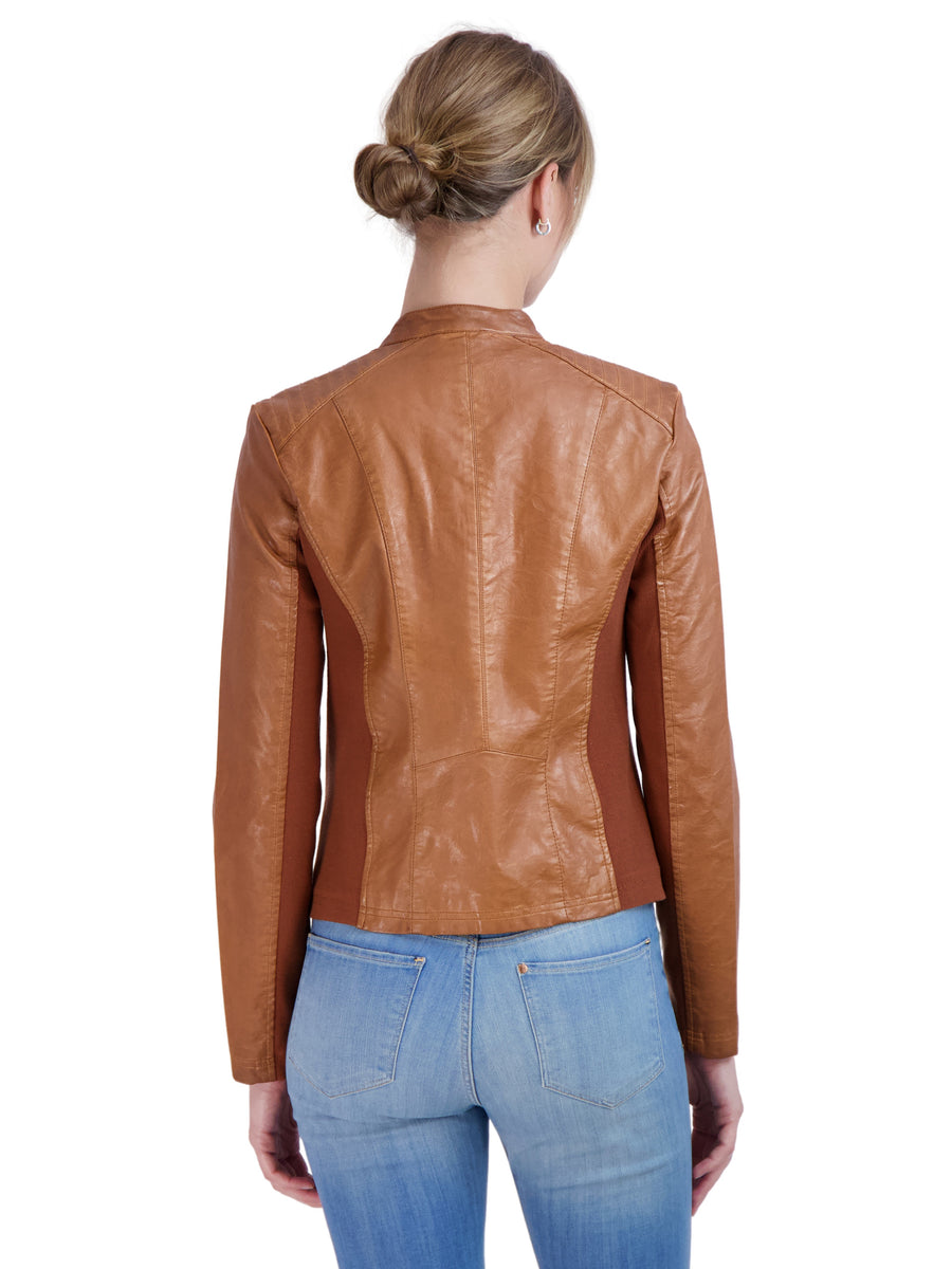 Sebby Collection Women's Faux Leather Jacket