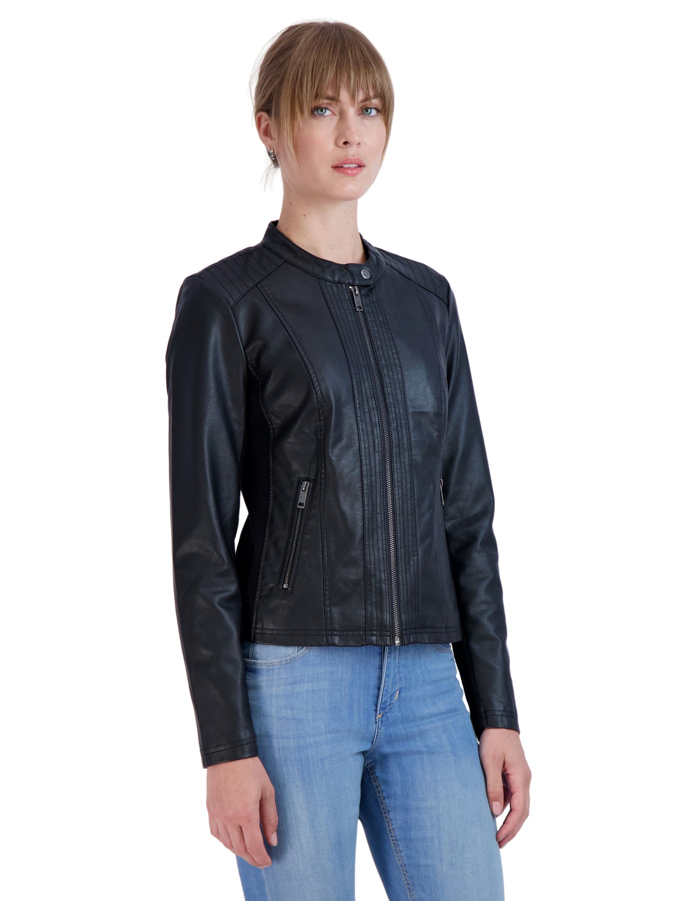 Sebby Collection Women's Faux Leather Jacket