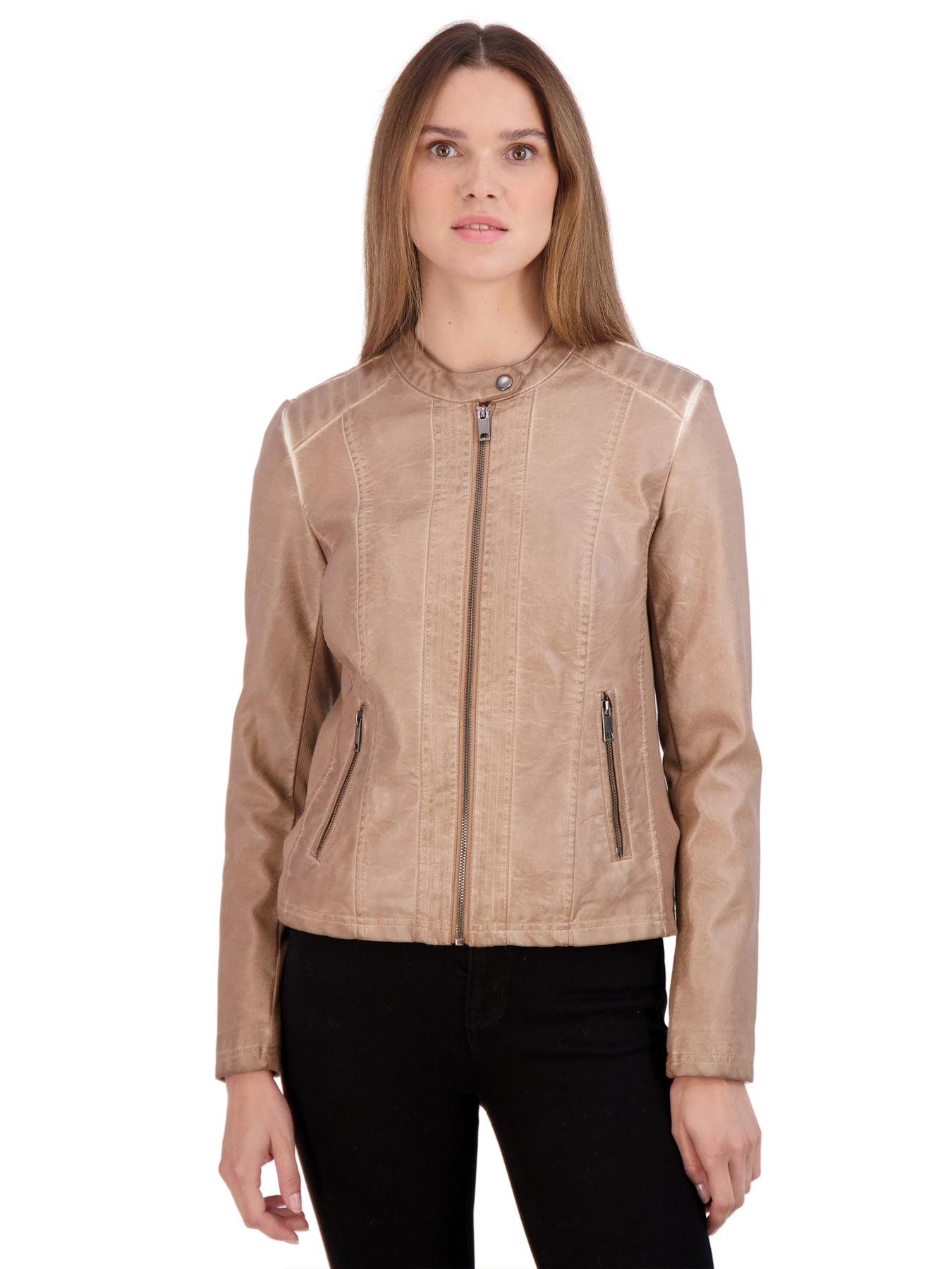 Sebby Collection Women's Faux Leather Jacket