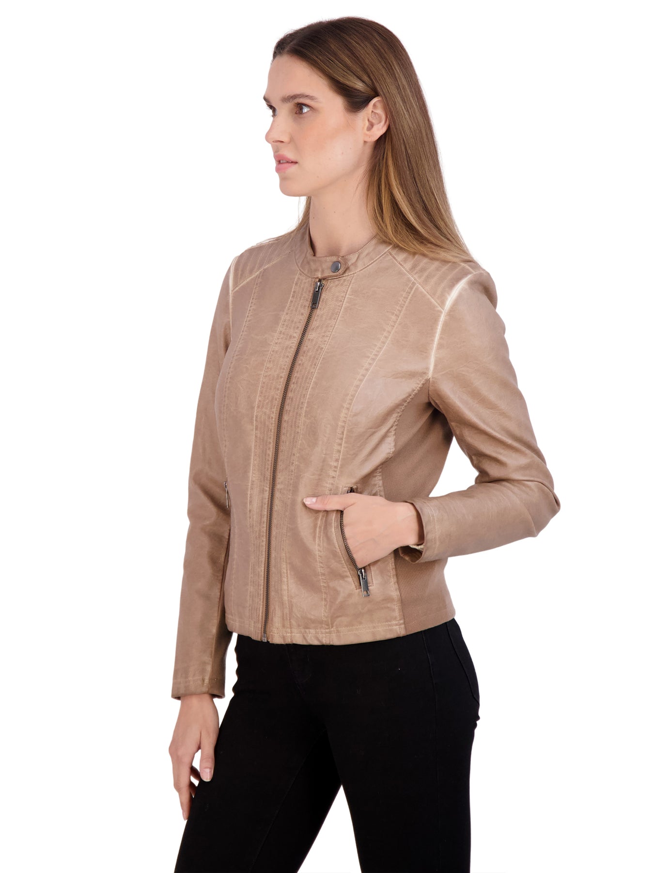 Sebby Collection Women's Faux Leather Jacket