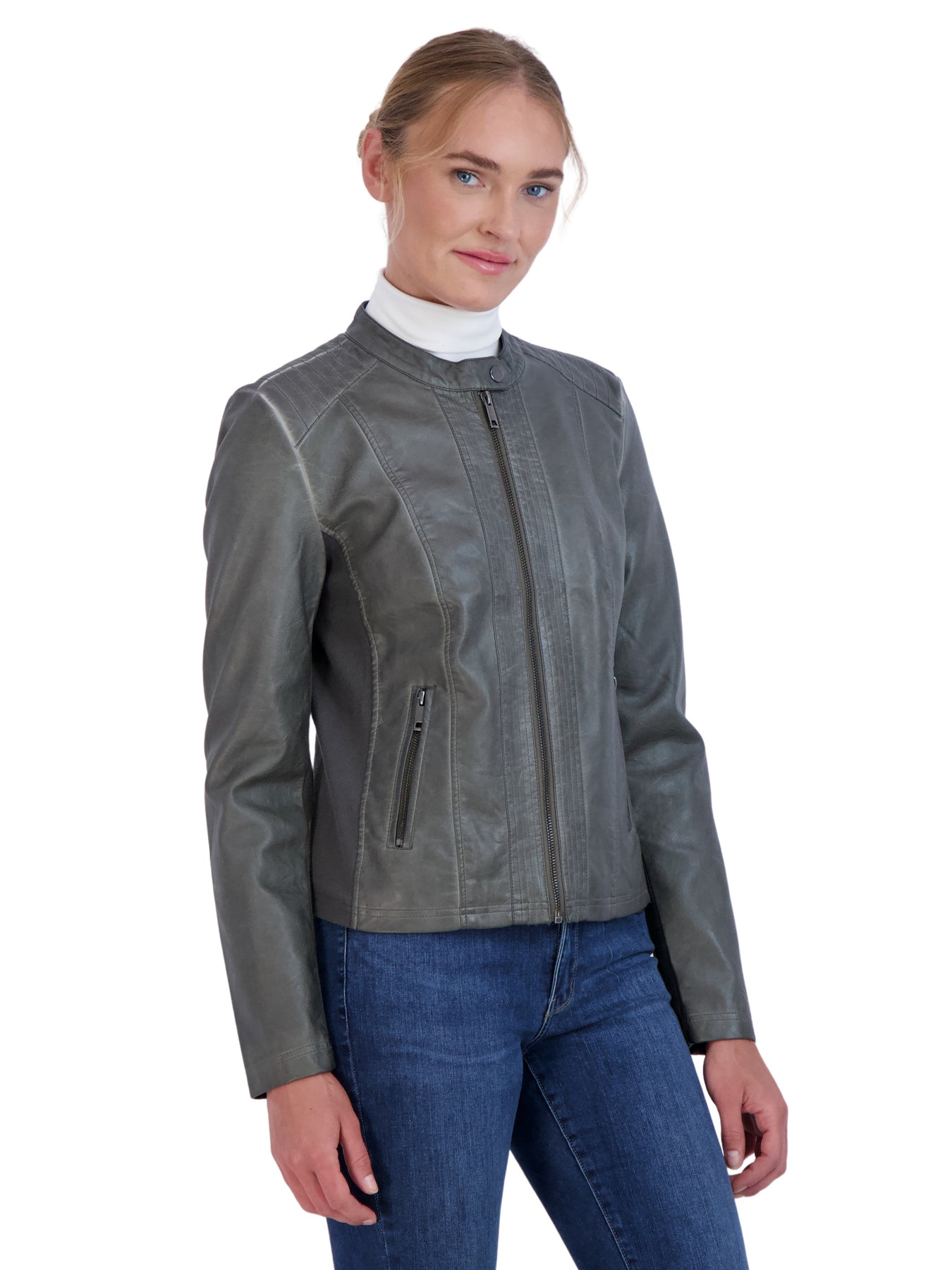 Sebby Collection Women's Faux Leather Jacket