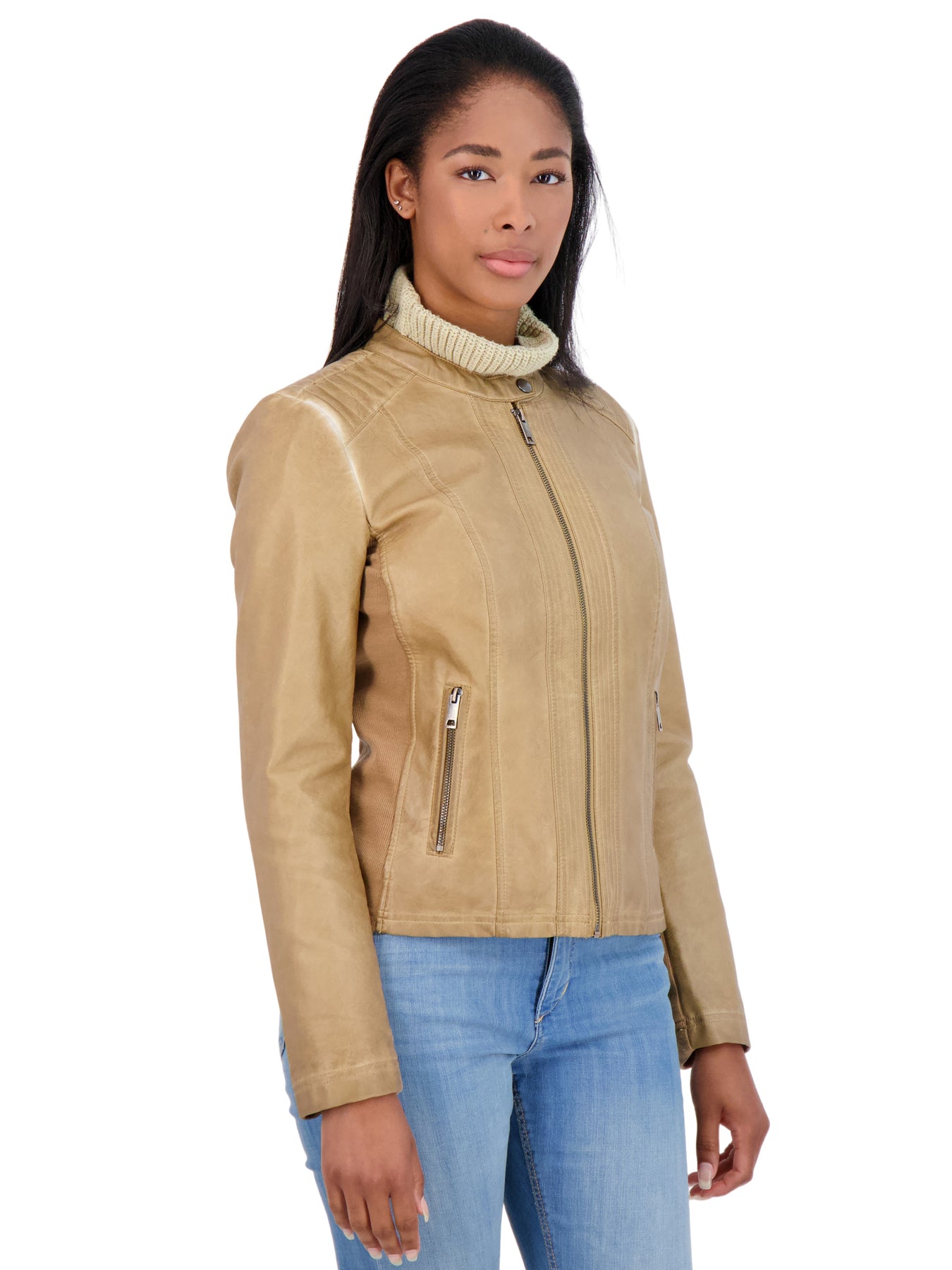Sebby Collection Women's Faux Leather Jacket