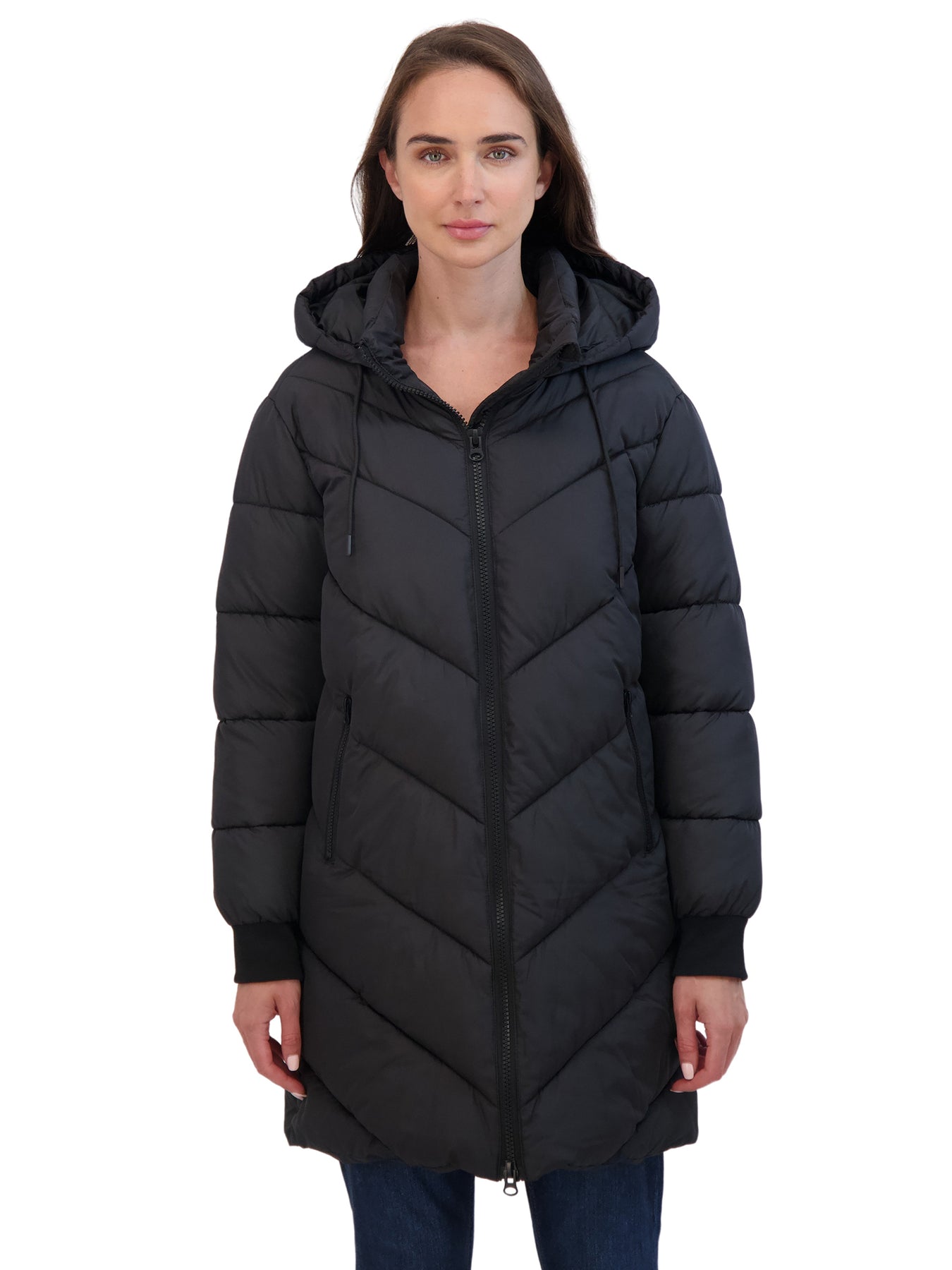 Sebby Junior s 3 4 Chevron Puffer Jacket with Hood
