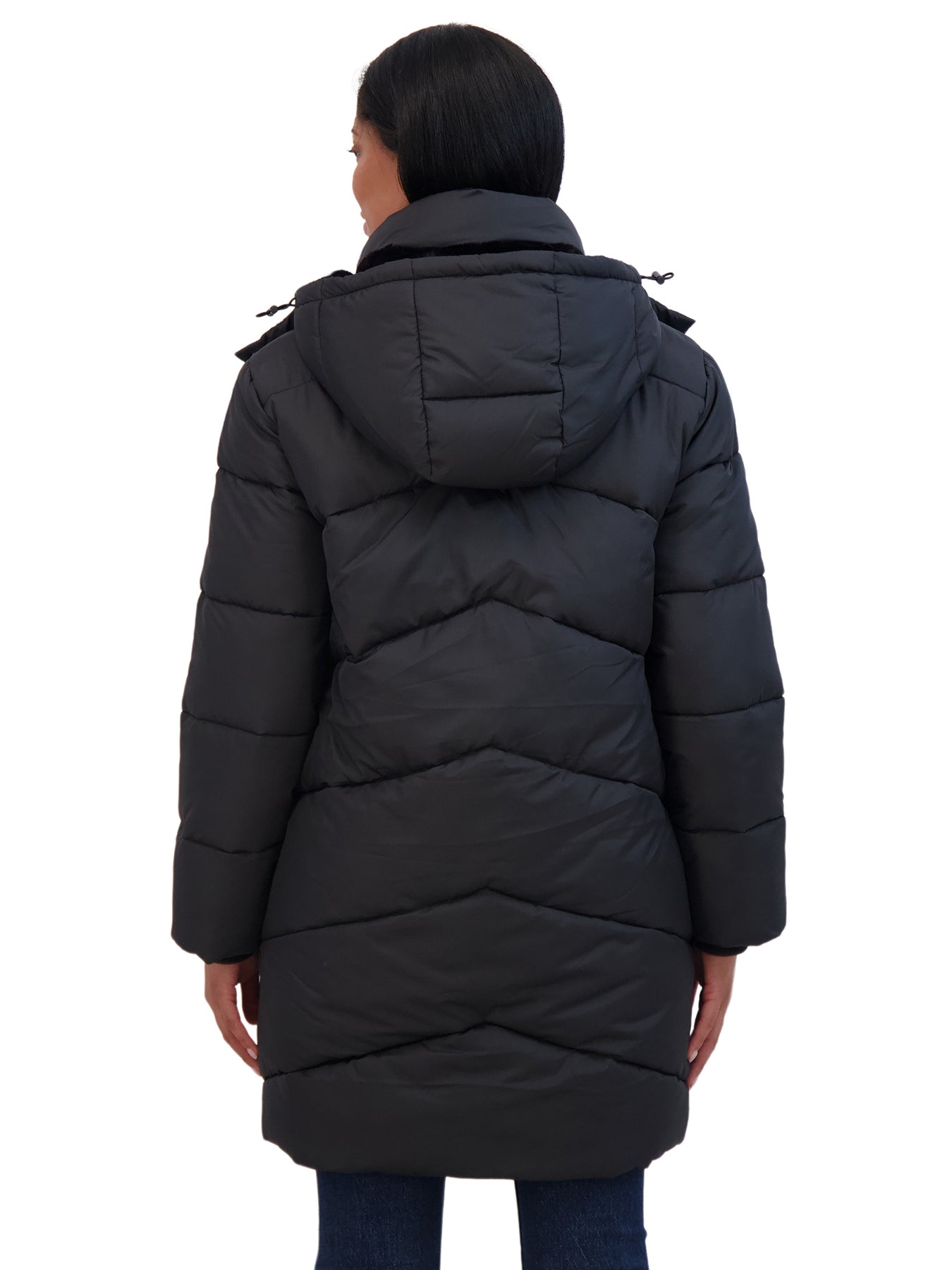 Sebby K Sebby Collection Women's 3/4 Cozy Lined Hooded Puffer Coat