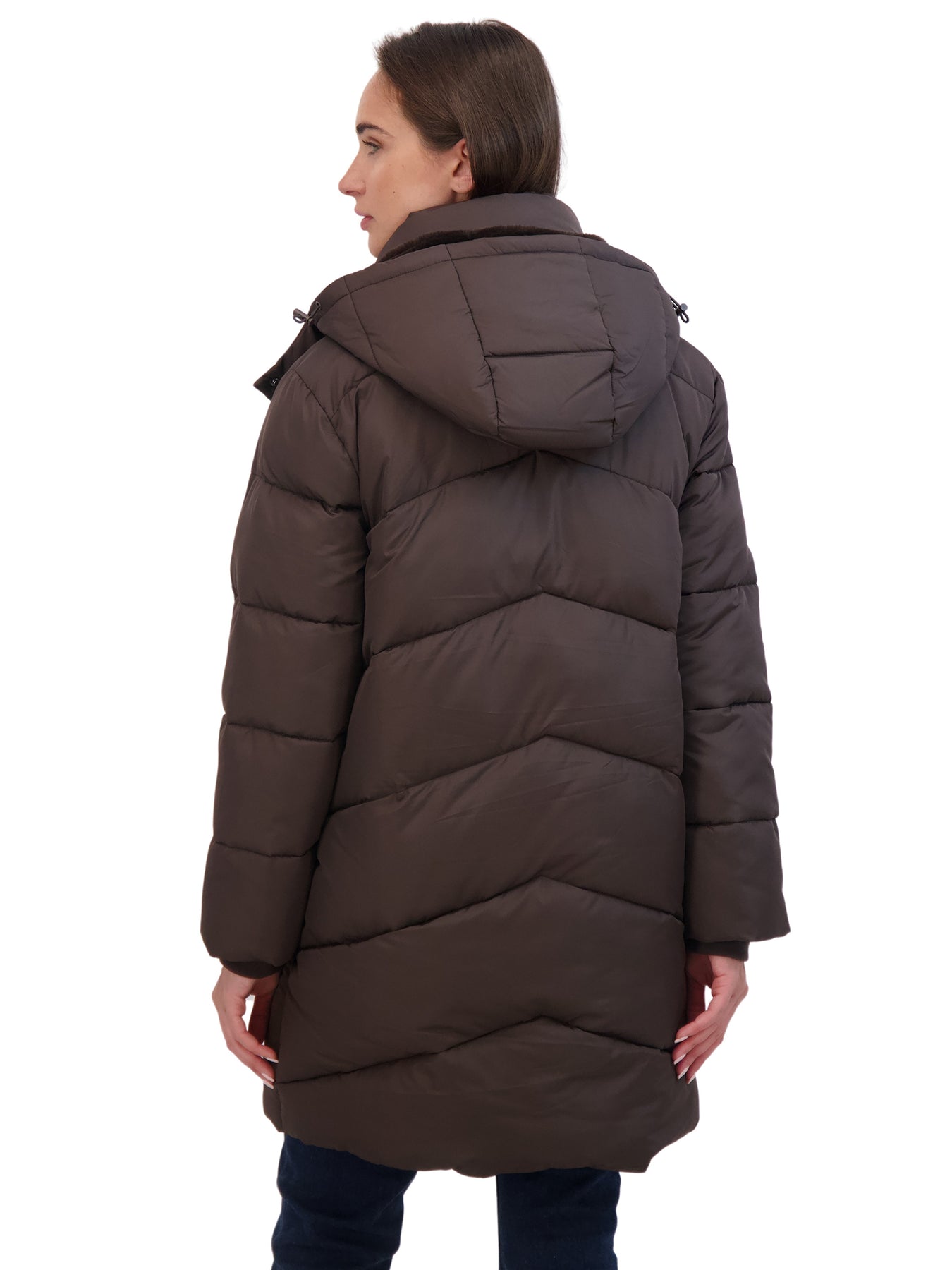 Sebby K Sebby Collection Women's 3/4 Cozy Lined Hooded Puffer Coat